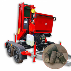 Tocator de crengi TN-180BK3L PRO (benzină 20 CP) pe remorcă cu bandă transportoare de 3 m